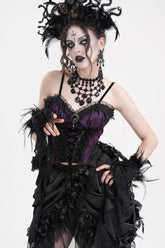 Lilafarbenes Gothic-Überbrustkorsett mit Schnürung für Damen